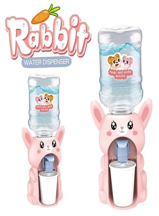 MANVI Water Dispenser Toy for Kids, Cartoon Character Drinking Fountain Pumps Water Juice, Tea, Milk Water Dispenser for Kids (Rabbit, Pink) - Image 4
